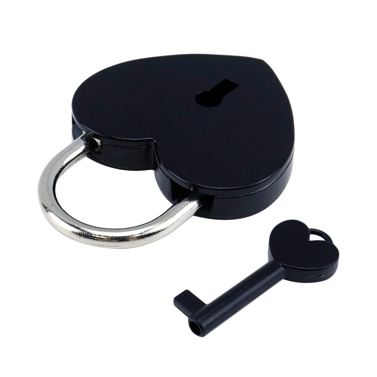 2 Pack Metal Heart Shaped Padlock with Key for Jewelry Storage Box Diary Book