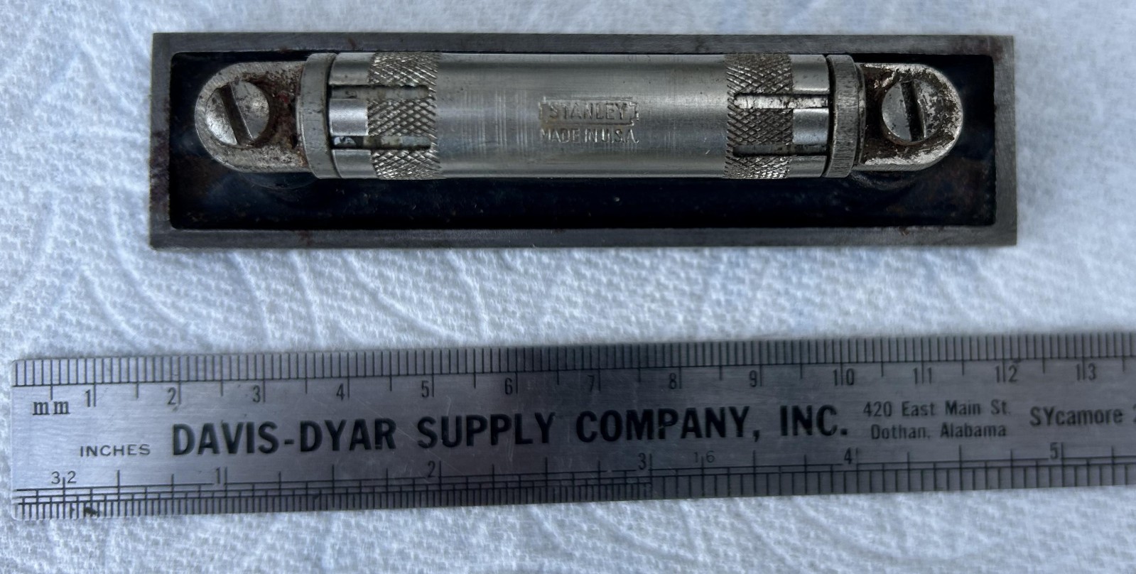 Vintage Stanley USA 4″ Machinist Precision Level Adjustable Bubble Level