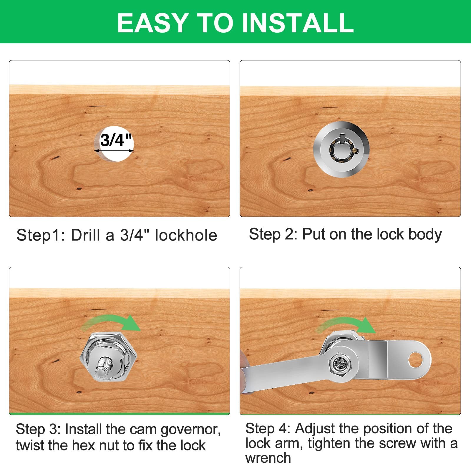 5 Pack Cabinet Lock with Keys, 7/8” RV Storage Locks Keyed Alike, RV Locks fo…