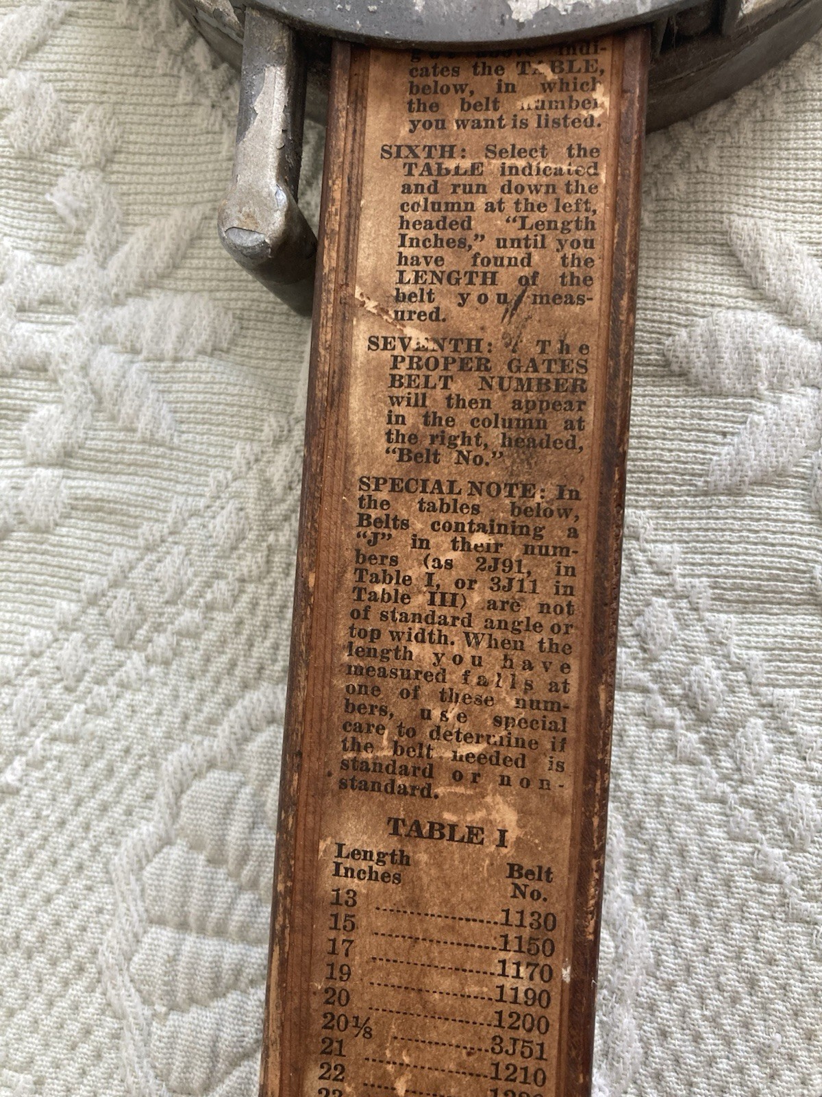 Antique/Vintage GATES Belt Length Finder