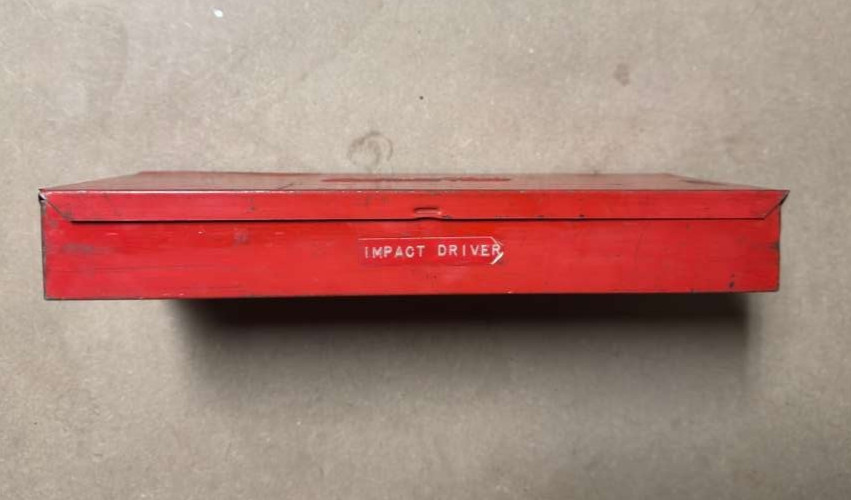 Vintage Snap-On GA-1 Impact Driver Metal Storage Case Empty Red Tool Box USA