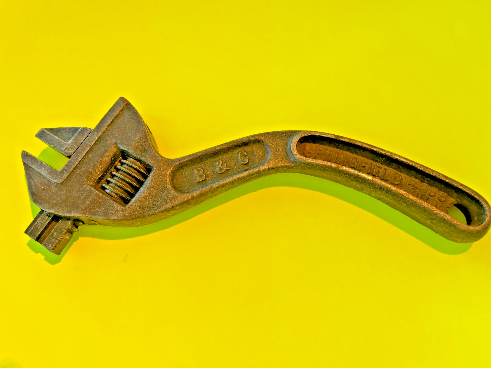 Vintage B &C Bemis & Call Adjustable Wrench 1 0″ S Curved COLSED Handle