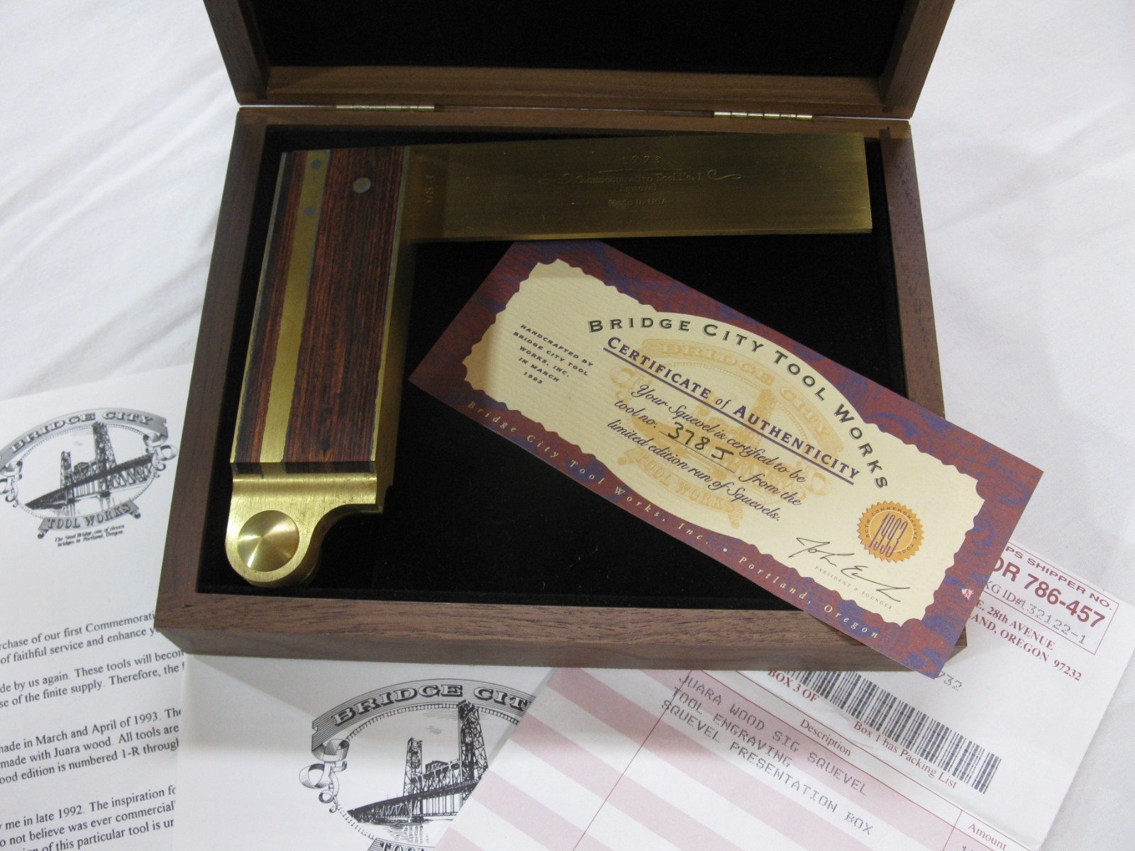 Bridge City Tool Works Limited Edition 1993 The Squevel w/ Box and Paperwork