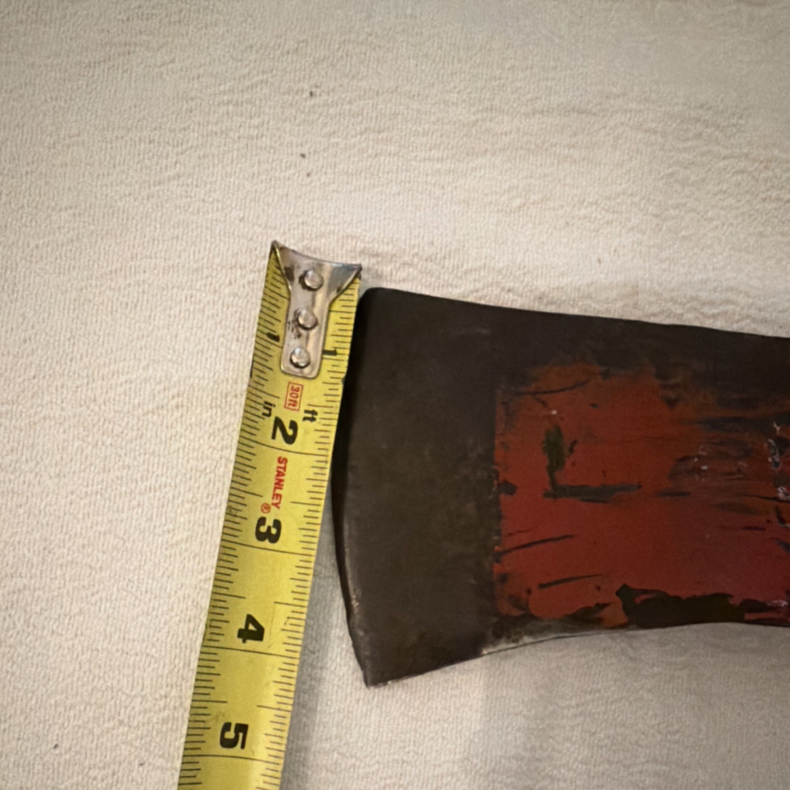 Vintage Original Double Bit Axe Head Red Painted 6.5 Inch-no name