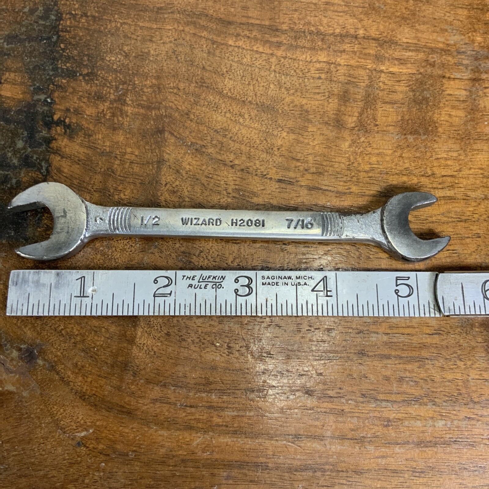 Vintage Wizard Open End Wrench 1/2” By 7/16. #H2081