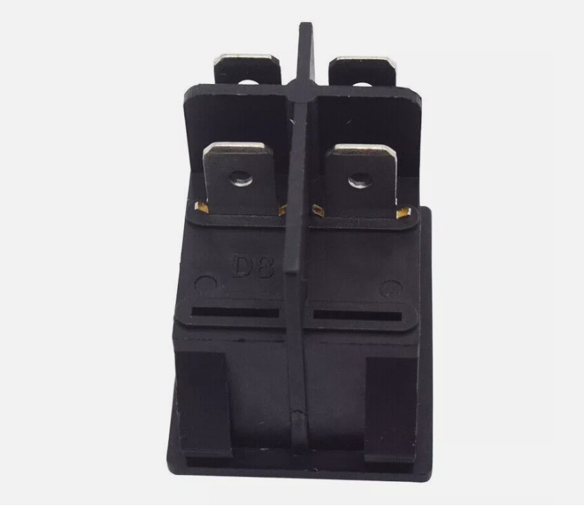 5PC LECI RS606 RK1-01 4pin 2position Rocker Switch 16A250V with Red Lamp