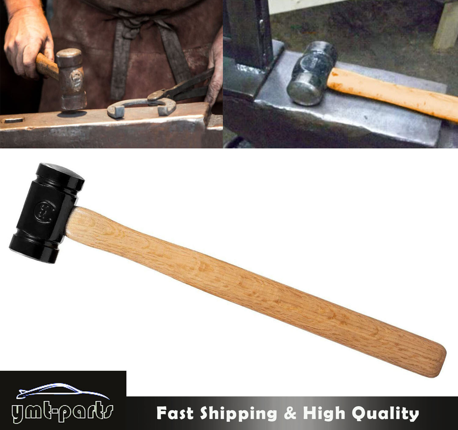 61B 36 OZ Rounding Forging Hammer Handmade Farrier Forge Tool Fits Blacksmith