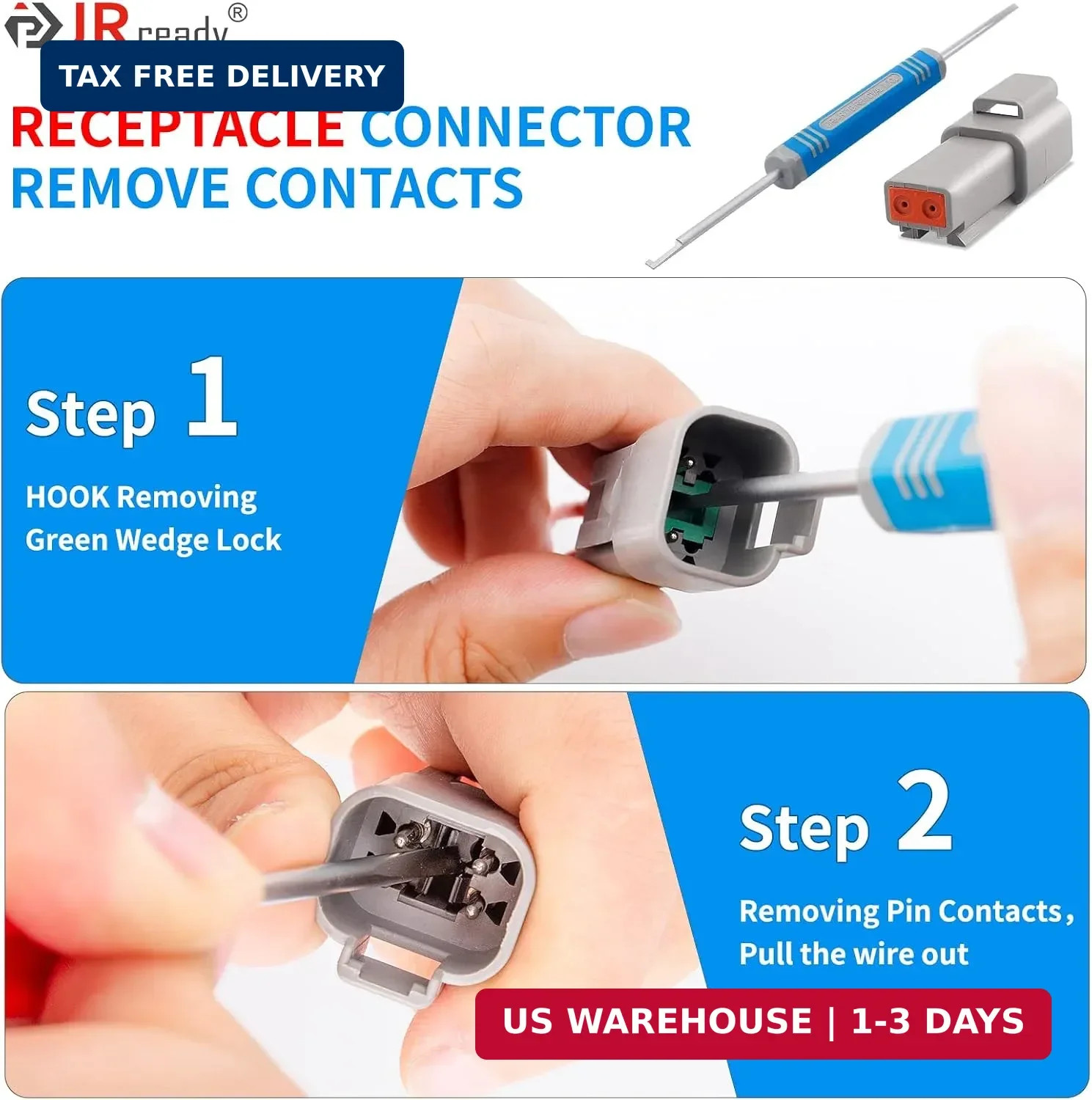 JRready DRK-RT1B Deutsch Pin Removal Tool, Pin Socket Contact/Wedgelock Removal