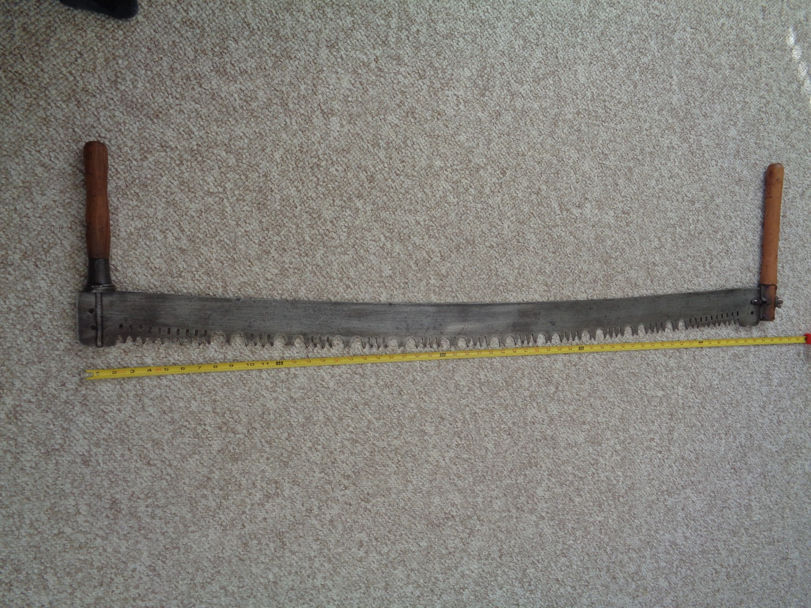 Antique Very Clean Two Man Crosscut Saw 54″