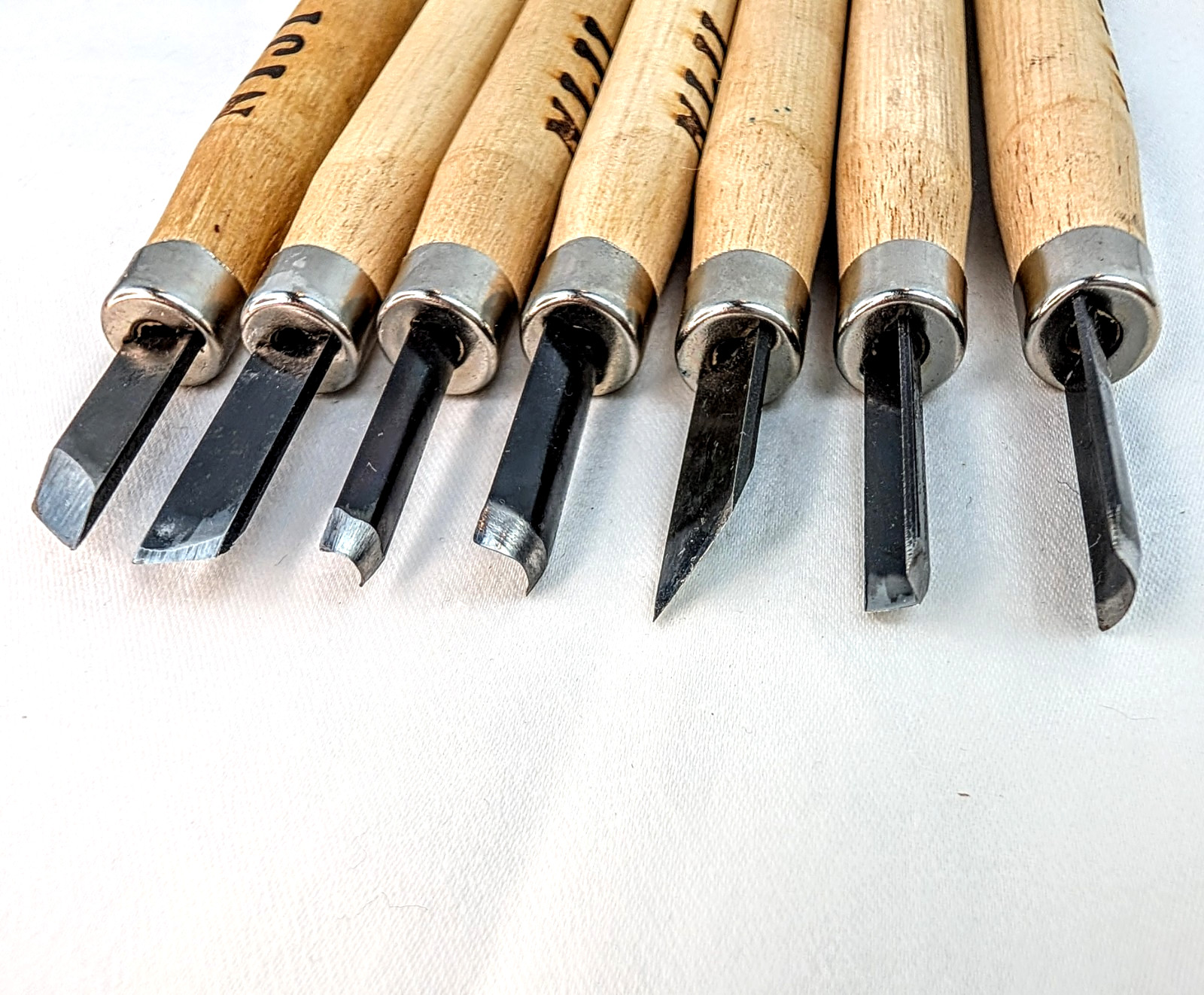 NIJI Wood Carving Knives Set WK-7 Yasutomo 7pc NOS NEW Sharpening Stone Taiwan