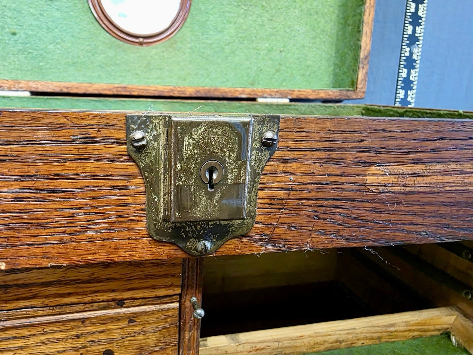 Antique National Tool & Chest Co. Star Chicago 7 Drawer Machinist Wooden Chest