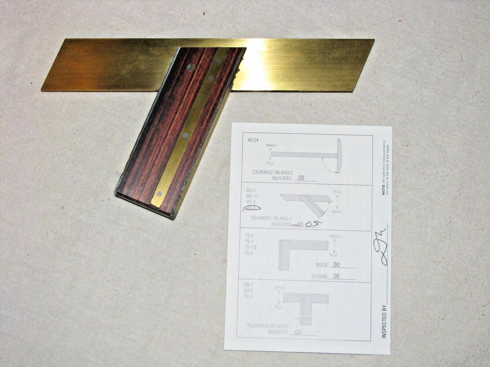 Bridge City MS-3 Limited Ed. 22 1/2 Miter Square with Box & Original Paperwork