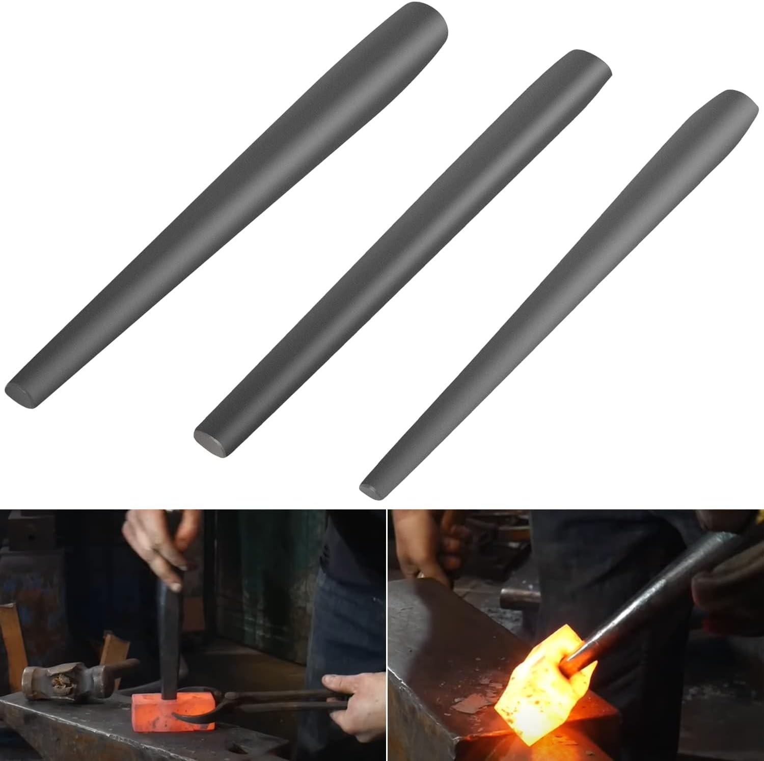 Blacksmith Drifts Kit Large Hammer Tomahawk Mouse Ax Drifts Tool Kit (3PCS)