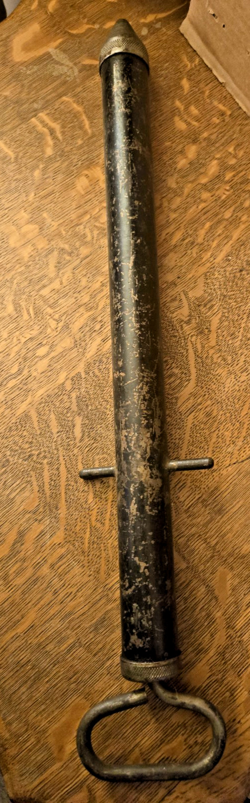 Vintage Grease Gun Black Tube with Silver Fittings – 22″ Long with Handle