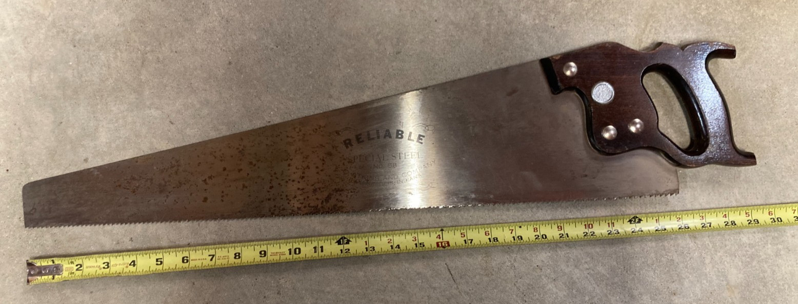 Atkins Handsaw Blade Etching No. 58 RELIABLE 5 1/2 TPI 26 inch blade