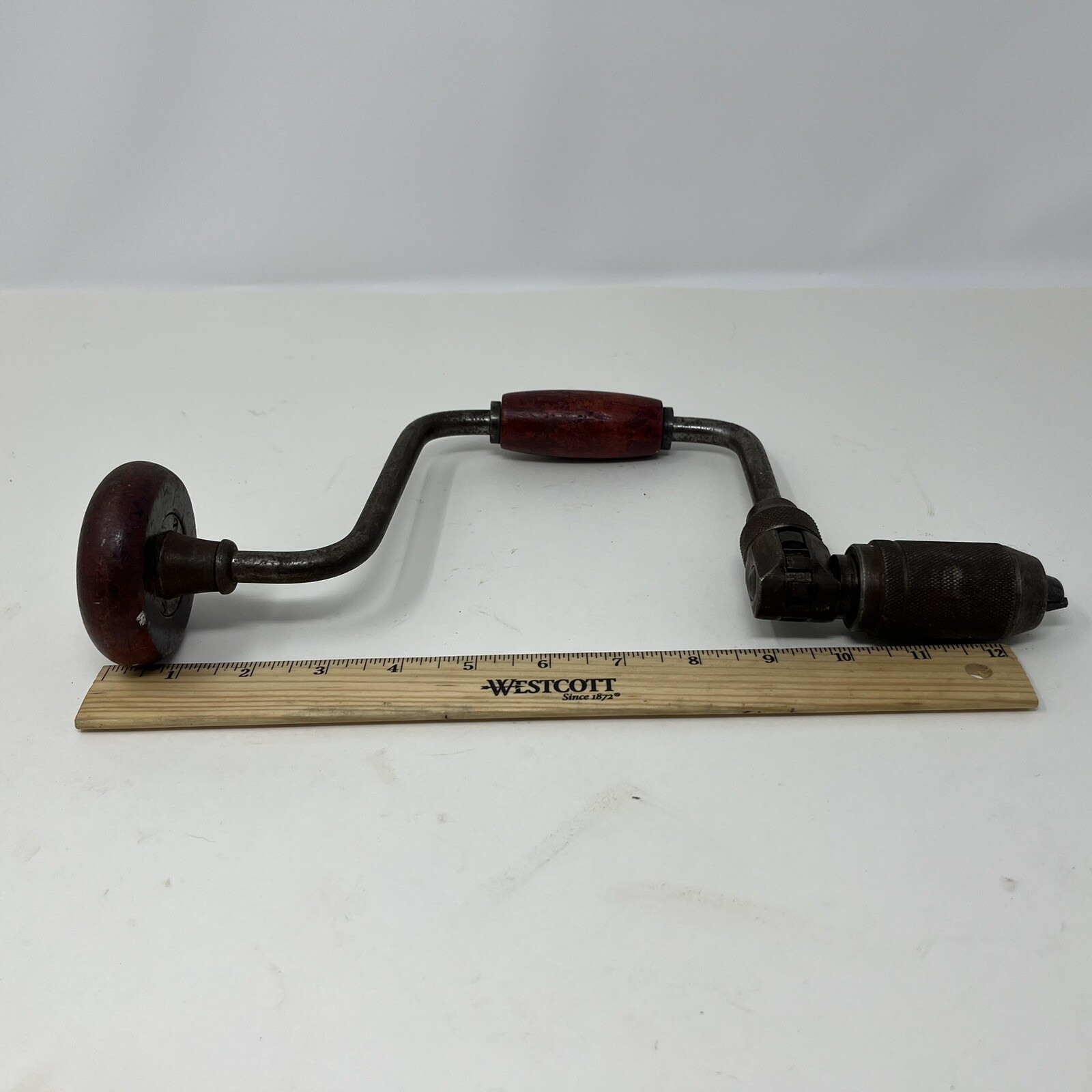 Vintage Stanley & Millers Falls 10″ Brace Hand Drill Lot of 4 See Pics & Descr.
