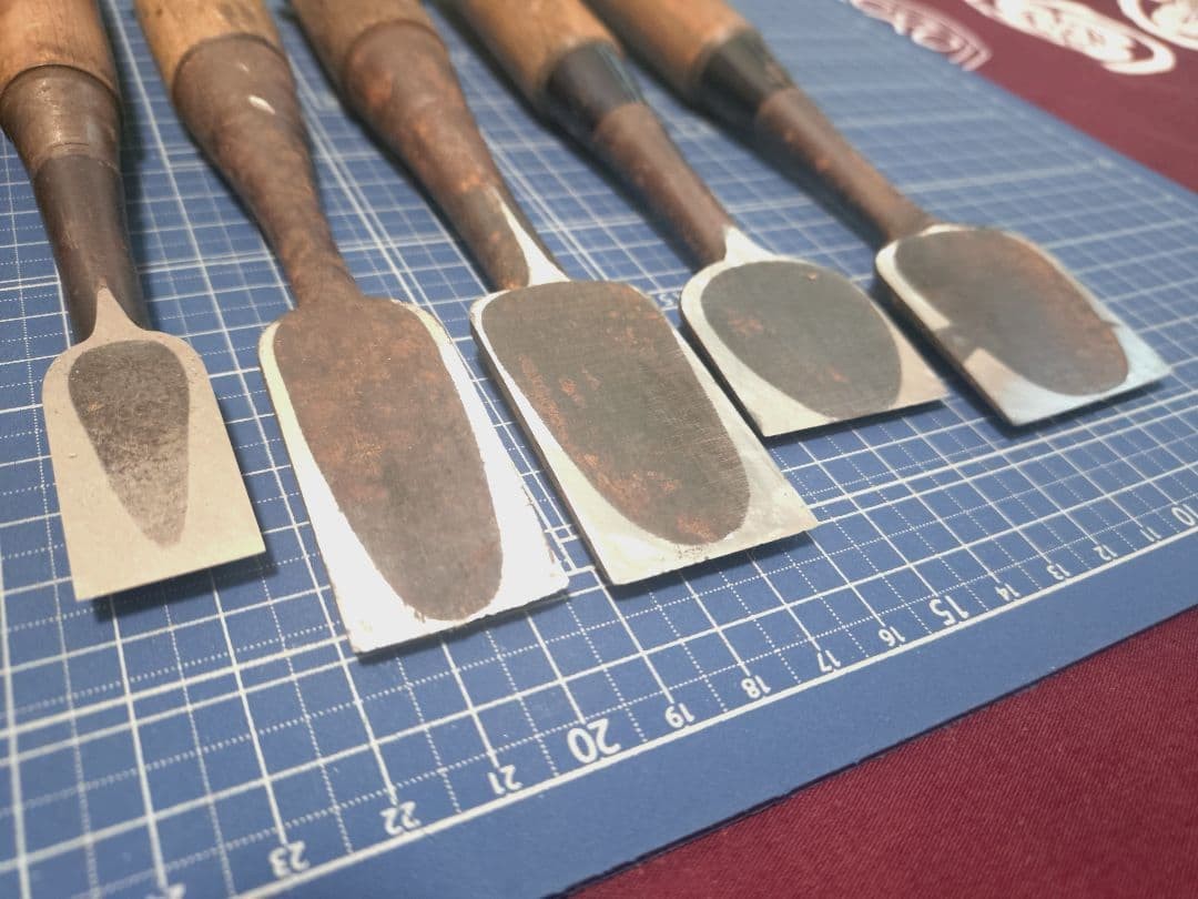 Lot of 11 Vintage Japanese Oire Nomi Chisels Full Set 3mm-41.5mm Iemoto