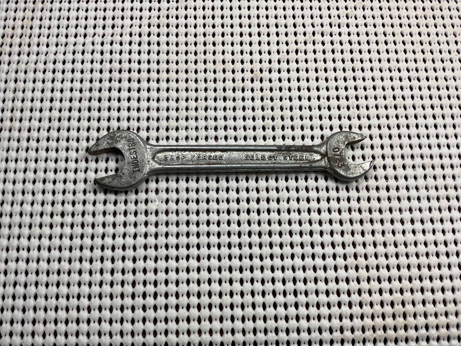 Vintage 0723 Indestro 3/8 x 7/16 Double Open End Wrench – 4 1/4” Long