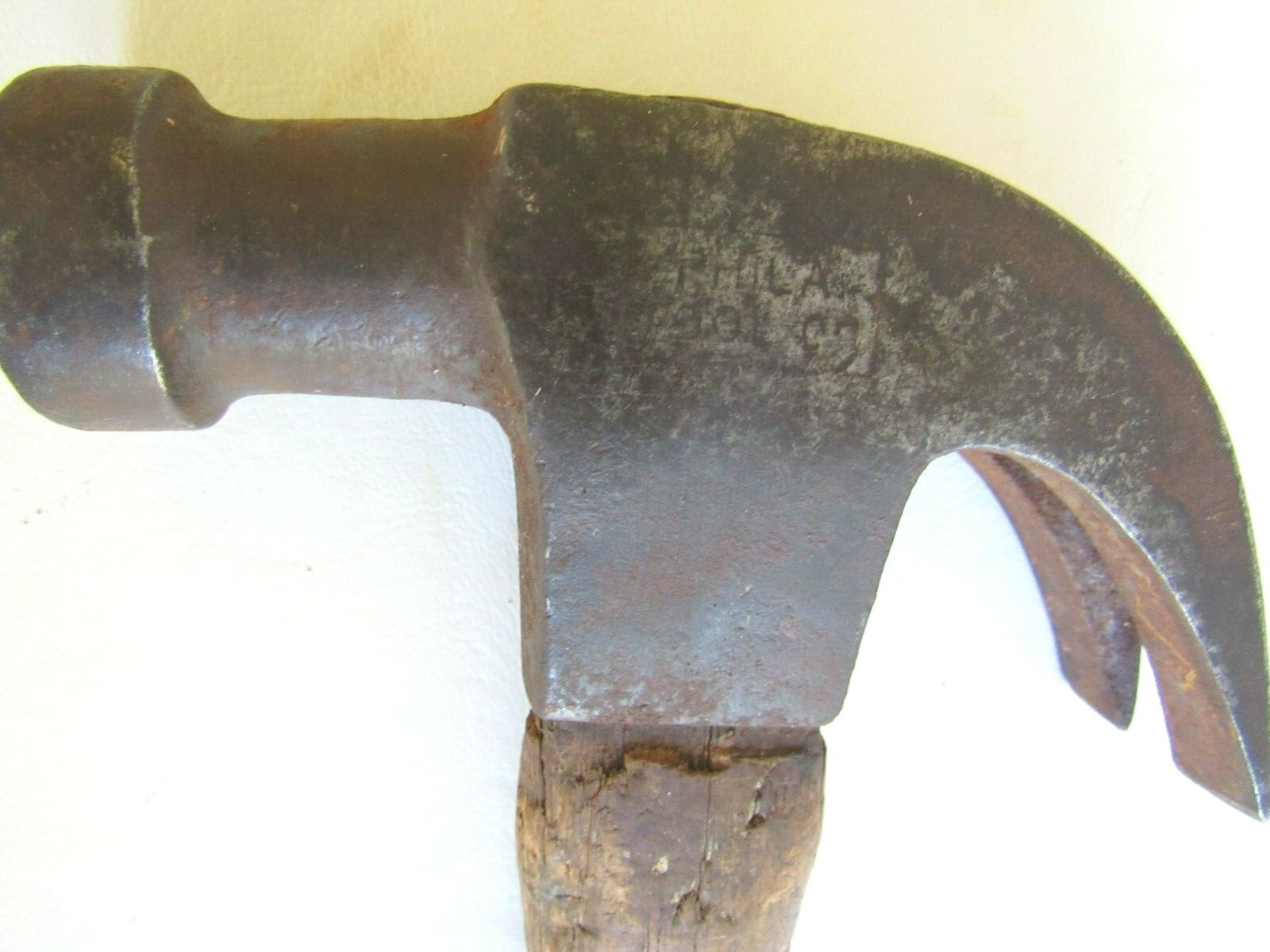 Vintage PHILA. TOOL CO. Claw Hammer, 12 7/8 Inches Tall. Used.