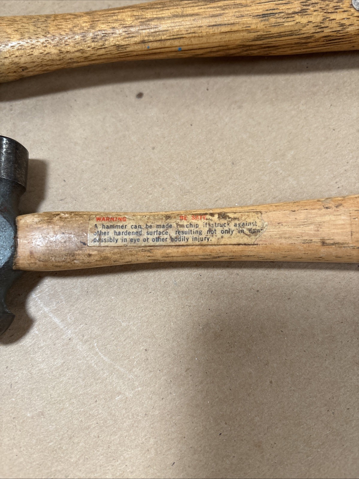 Vintage Craftsman Ball Peen Hammers 8 Oz. M 38483 and 4 Oz. 38461