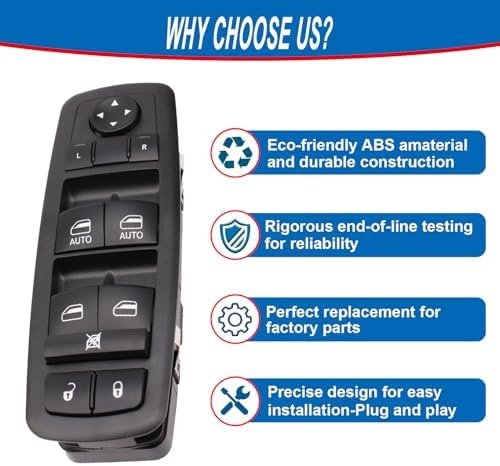Driver Side Power Window Switch Compatible with 2014-17 Cherokee | Replacemrn…