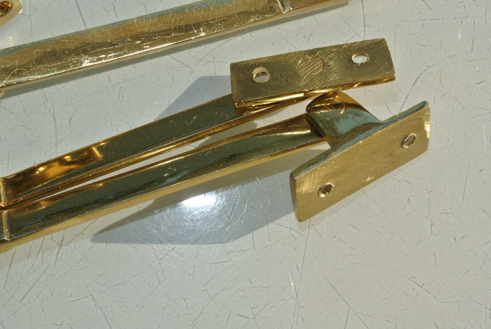 2 STAY old style house lid BOX antiques catch hinge DOOR heavy POLISHED 4.1/2 “