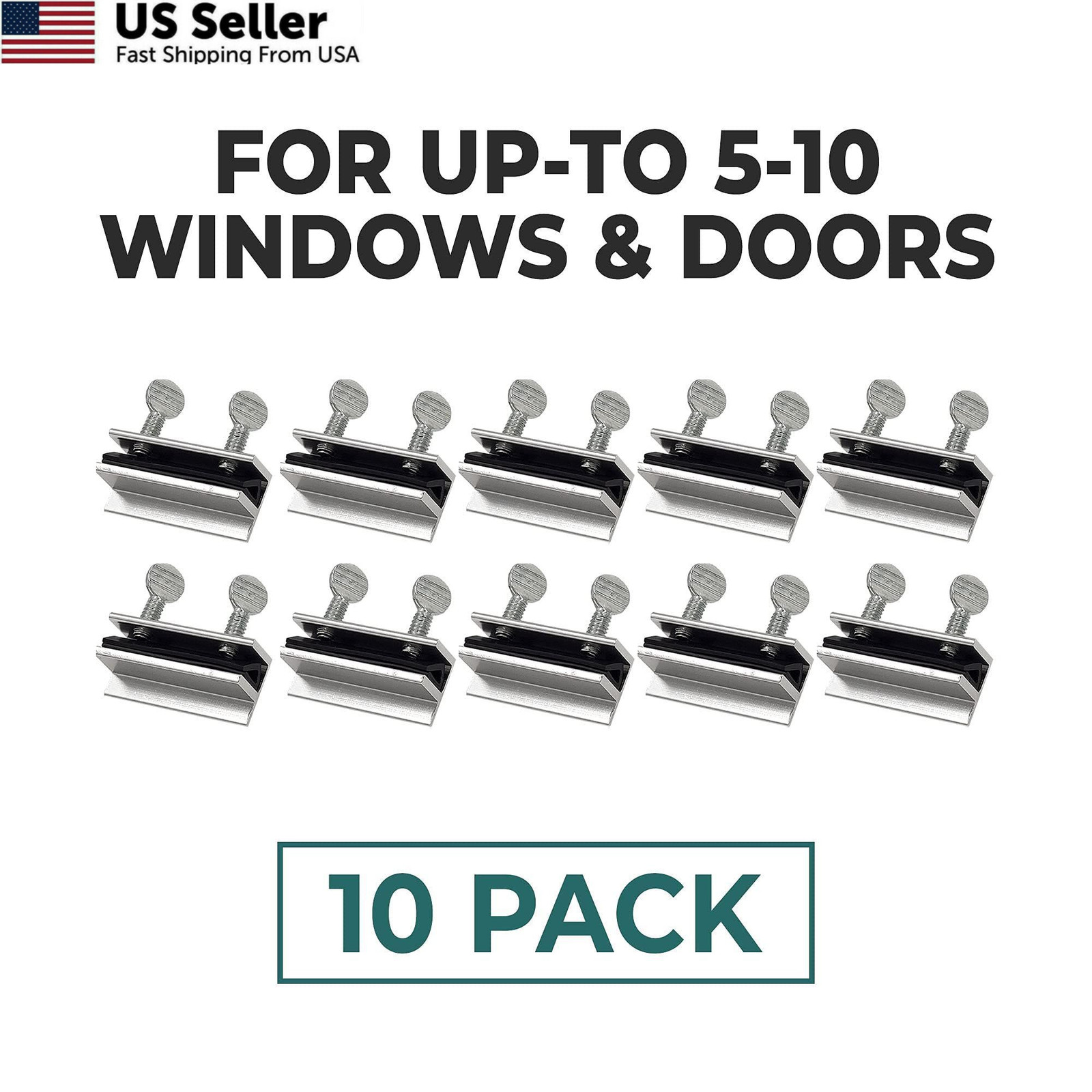 Window Locks, 10 Pack for Vertical and Horizontal Large, Metal – Large