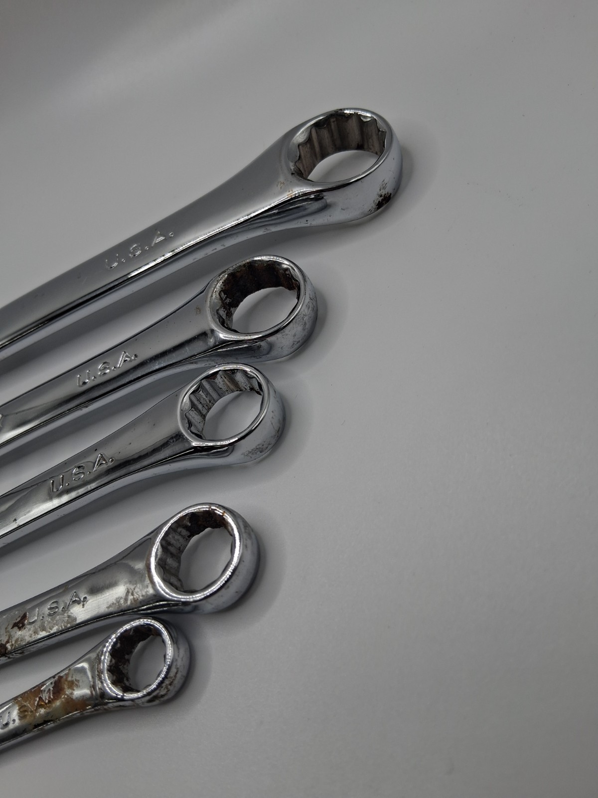 S-K Tools USA made Combination Wrenches SAE Lot Of 5 Needs Some Help