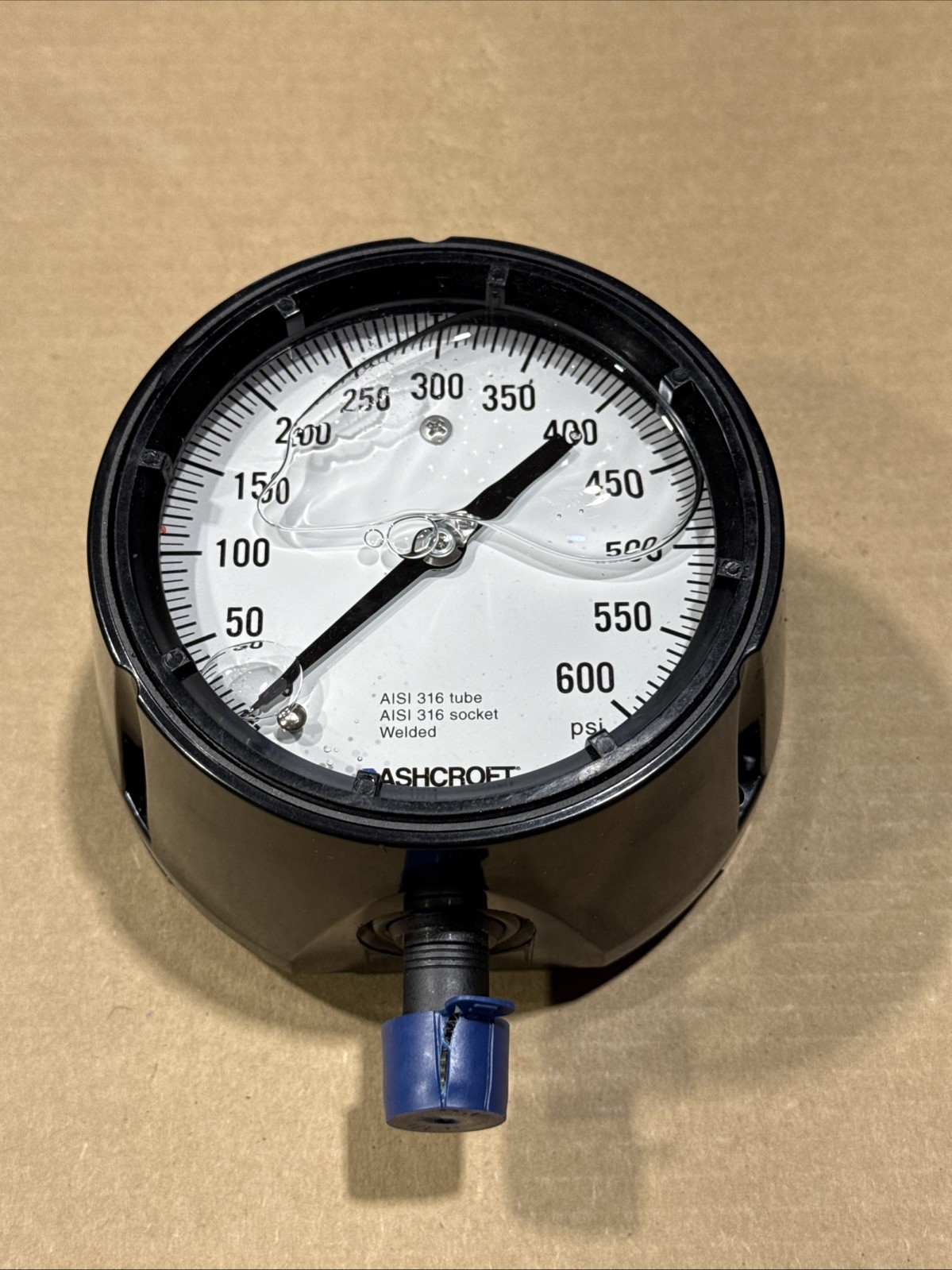 Ashcroft Duragauge Pressure Gauge 45-1279-SSL-04L-600 4-1/2″ 600 PSI 316 Tube