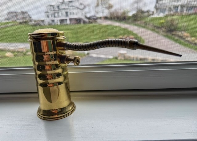 Vintage Eagle Brass Oil Can Flexible Spout Oiler Machinist Tool Industrial