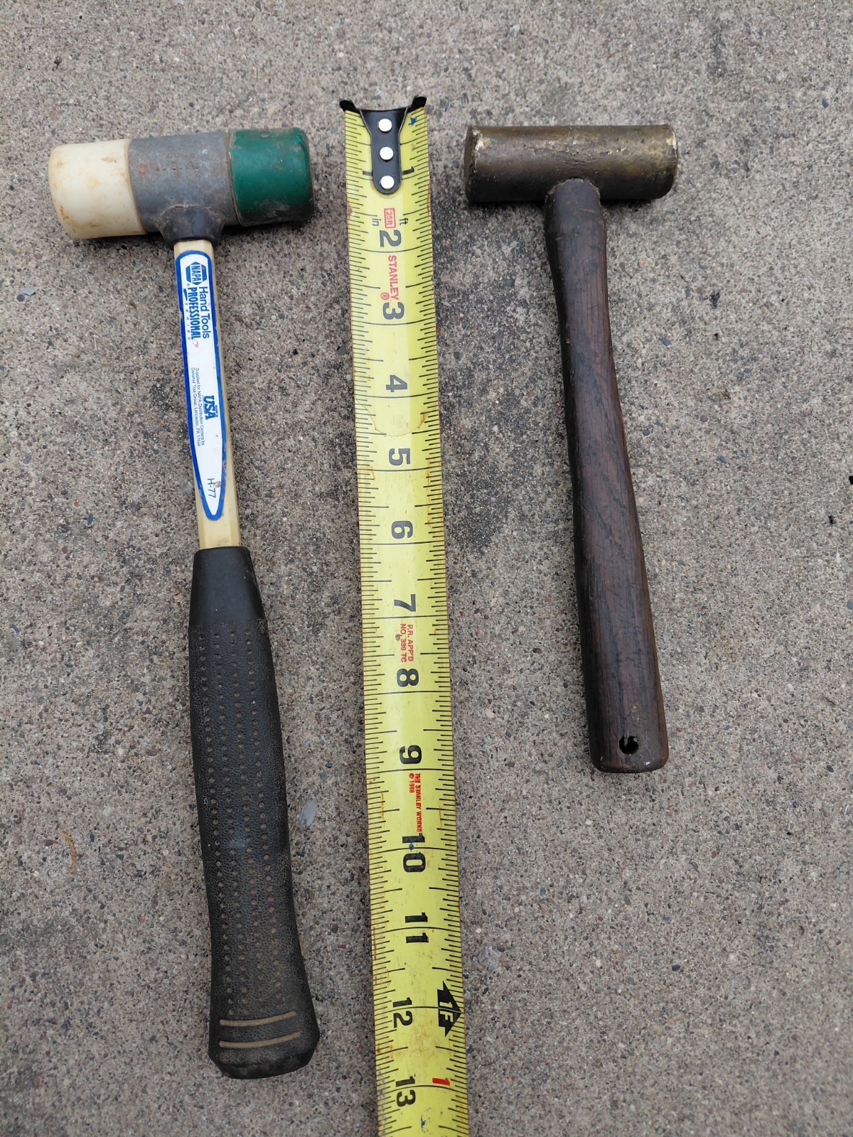 Vintage Hammer Set – NAPA USA Professional Dual-Face Mallet & Solid Brass Mallet