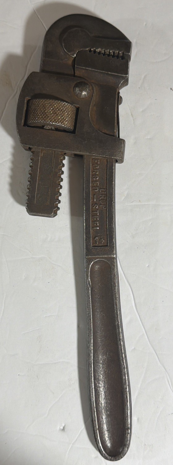 Vintage 14 inch STEEL Forged Pipe Monkey Wrench, West Germany