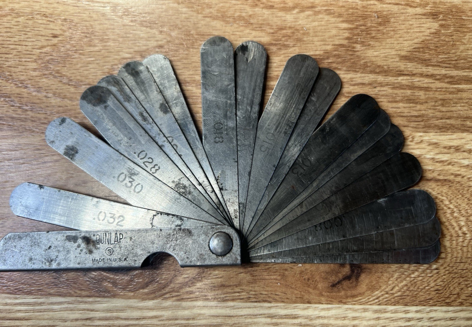 Vintage Dunlap USA Feeler Gauge Spark Plug Gap Tool USA
