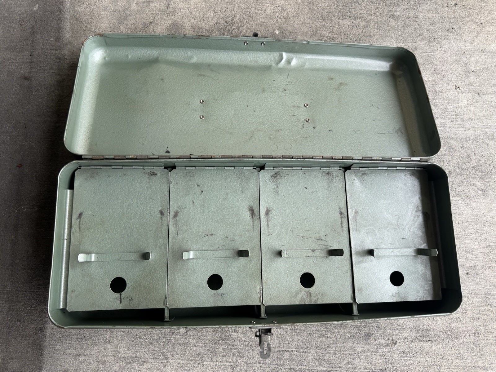 Vintage Metal Tool Box / Industrial Storage Box – Harvey E. Hansen