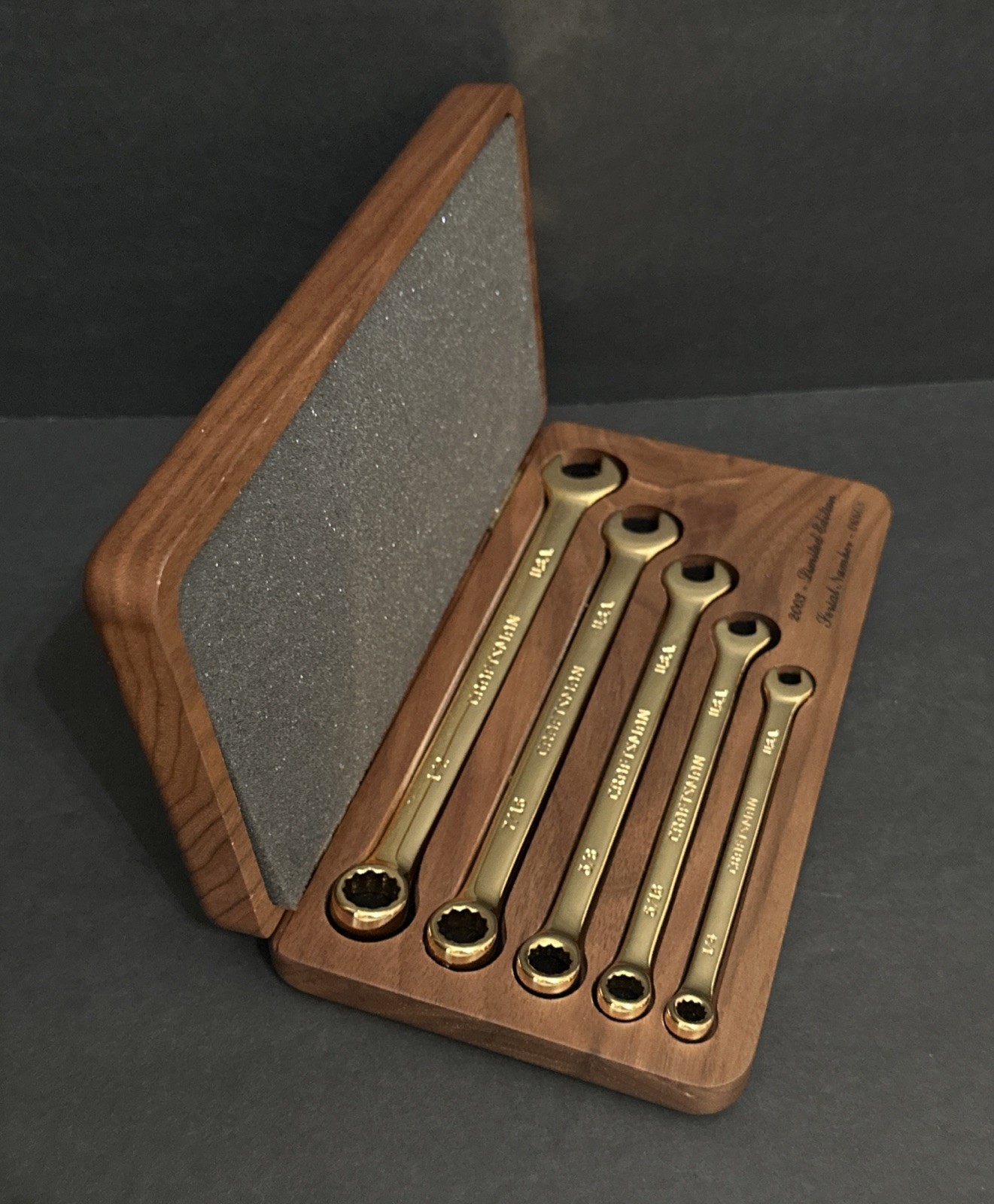 NOS 2003 CRAFTSMAN 22K GOLD PLATED 5pc COLLECTORS WRENCH SET LIMITED EDITION USA