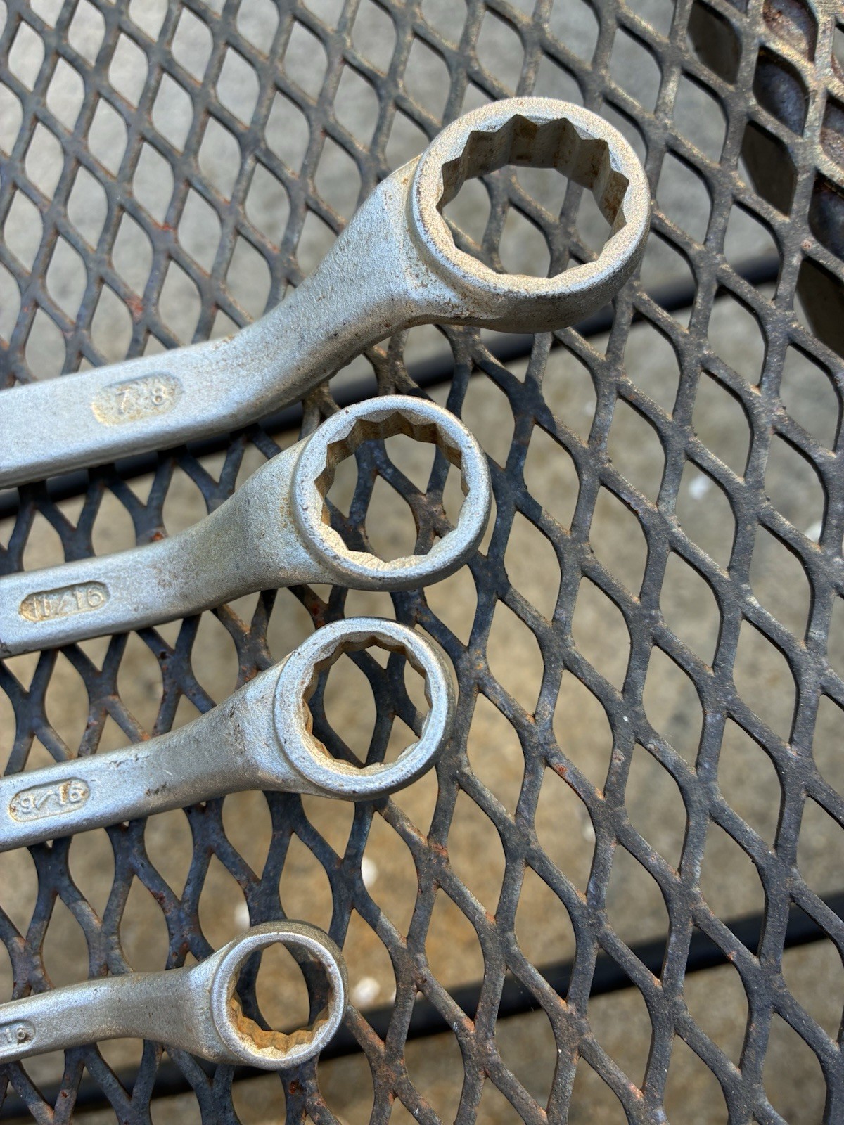 Vintage Barcalo Box End 4pc Wrench Set With Clip 3/8” to 7/8”, Made In USA