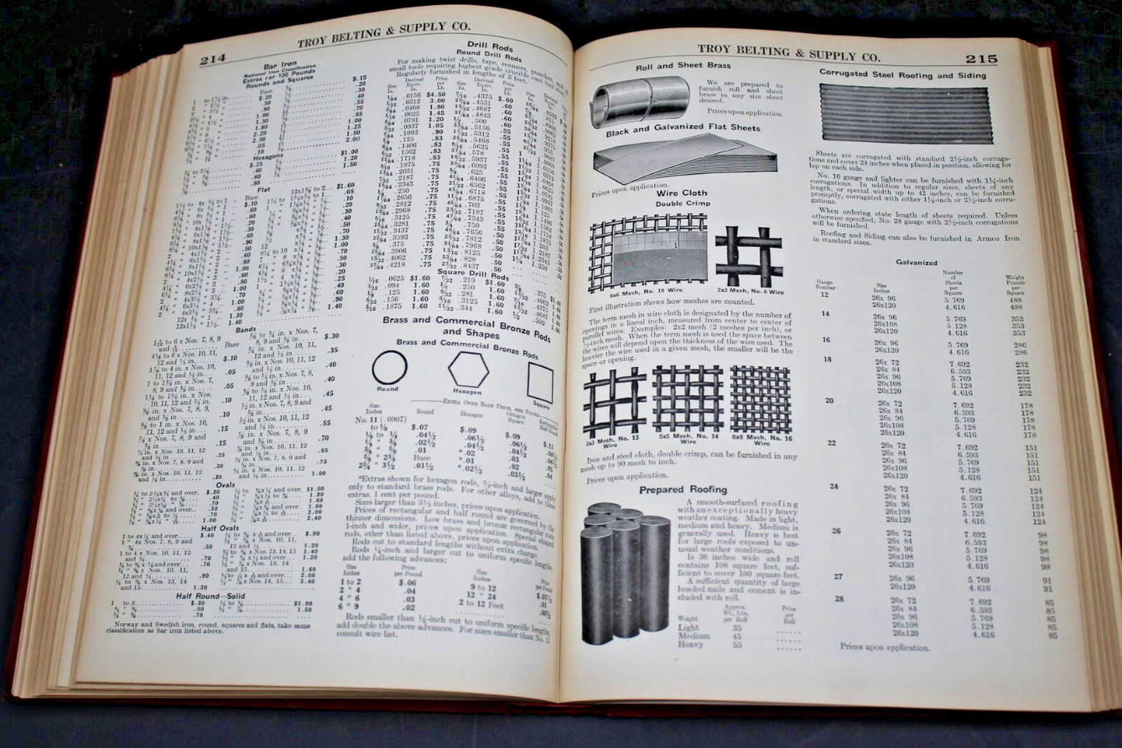 1928 TROY BELTING &CO NY Supply Catalog MILL MINE QUARRY R/R BRICKYARD HardCover