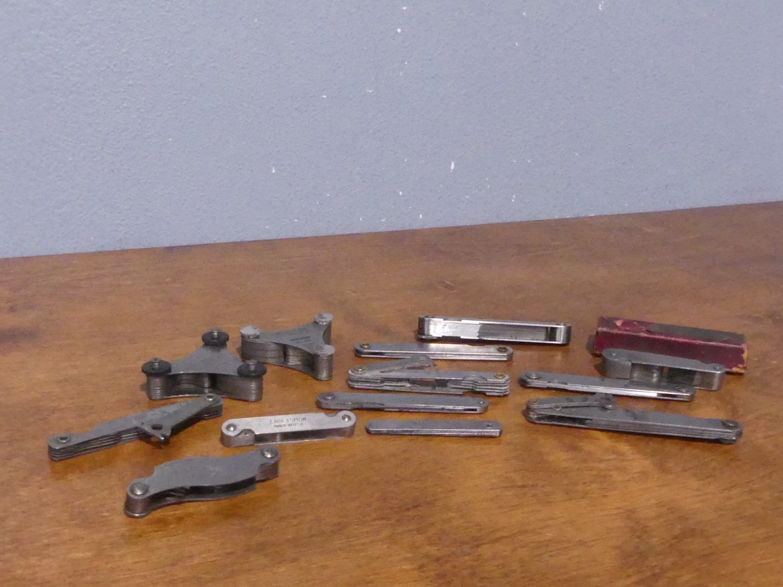 Large Lot 13 Vintage Machinist Gap Screw Feeler Gauge Tools Starrett Lufkin