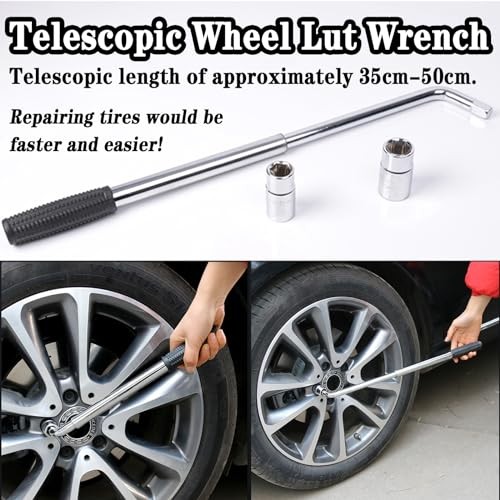 4PCS Car Wrench Set,14-20Inch Telescoping Lug Nut Wheel Wrench with Standard