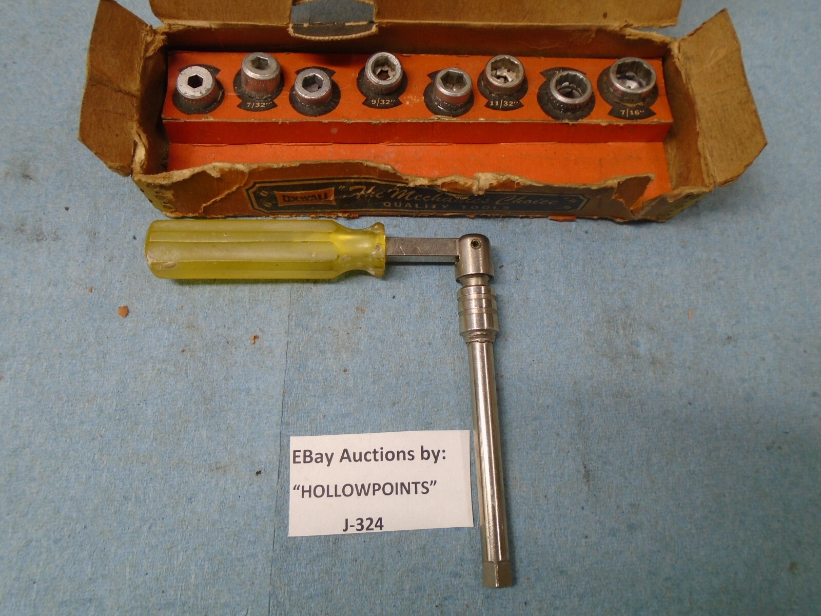 Oxwall USA Vintage 10 Pc 1/4″ Drive Flex Socket Set for Radio TV Auto Hobby J324