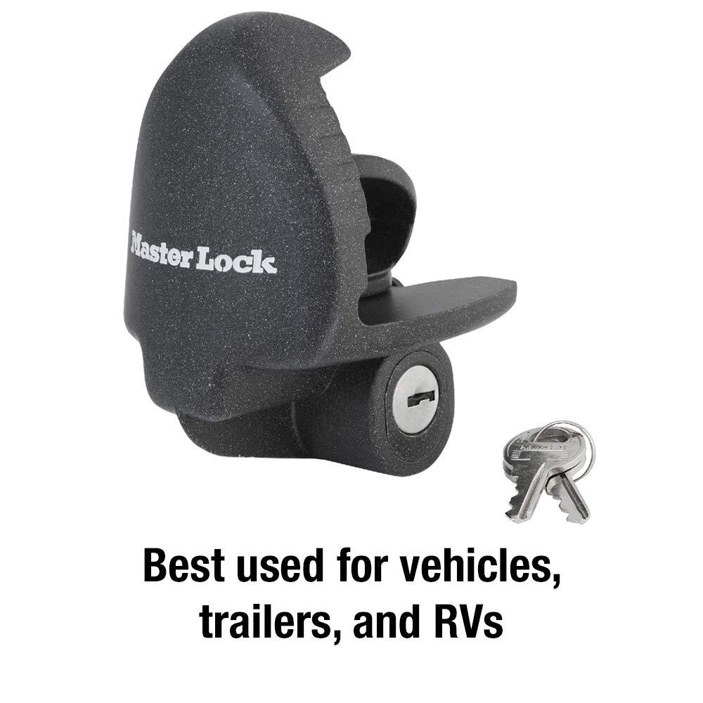 Black Trailer Hitch Lock for 1 7/8 2 and 2 5/16 Inch Couplers with Keys