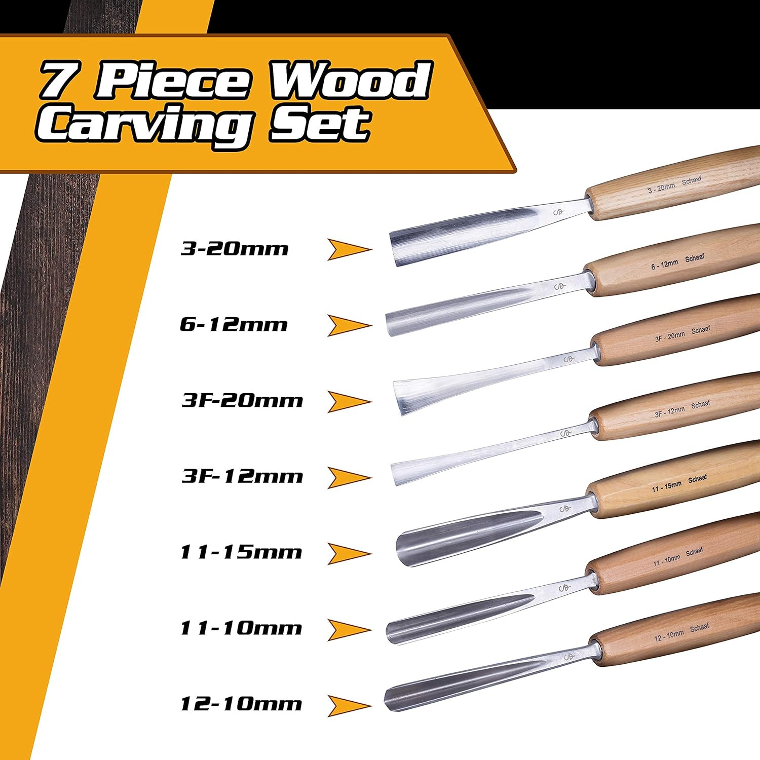 Precision Chisel Pen Set with Tools & Mallet – 12 Pieces for Fine Work