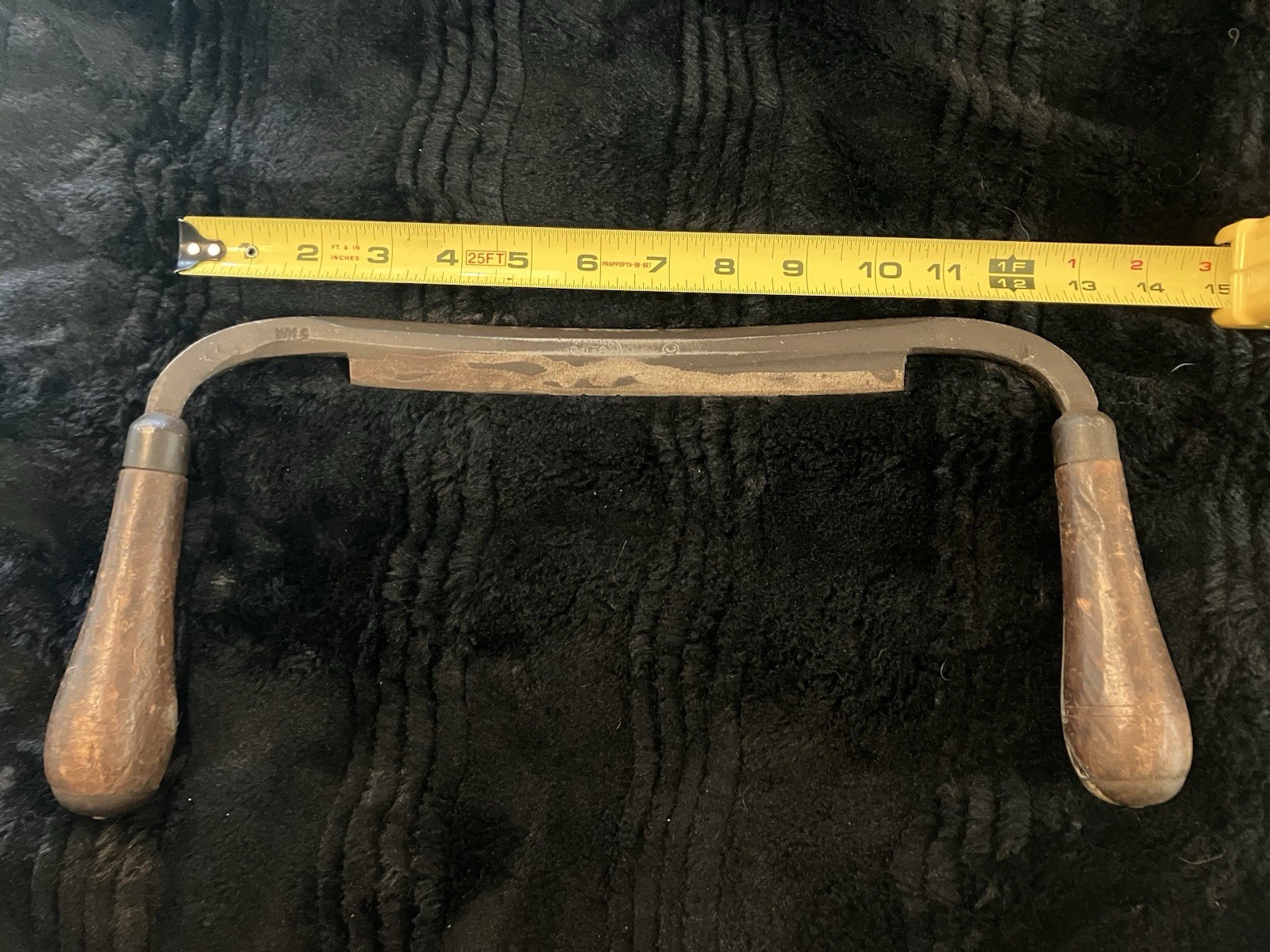 Antique D.R. Barton 8″ Draw Knife 13″ Woodworking Tool 1832 Mark USA