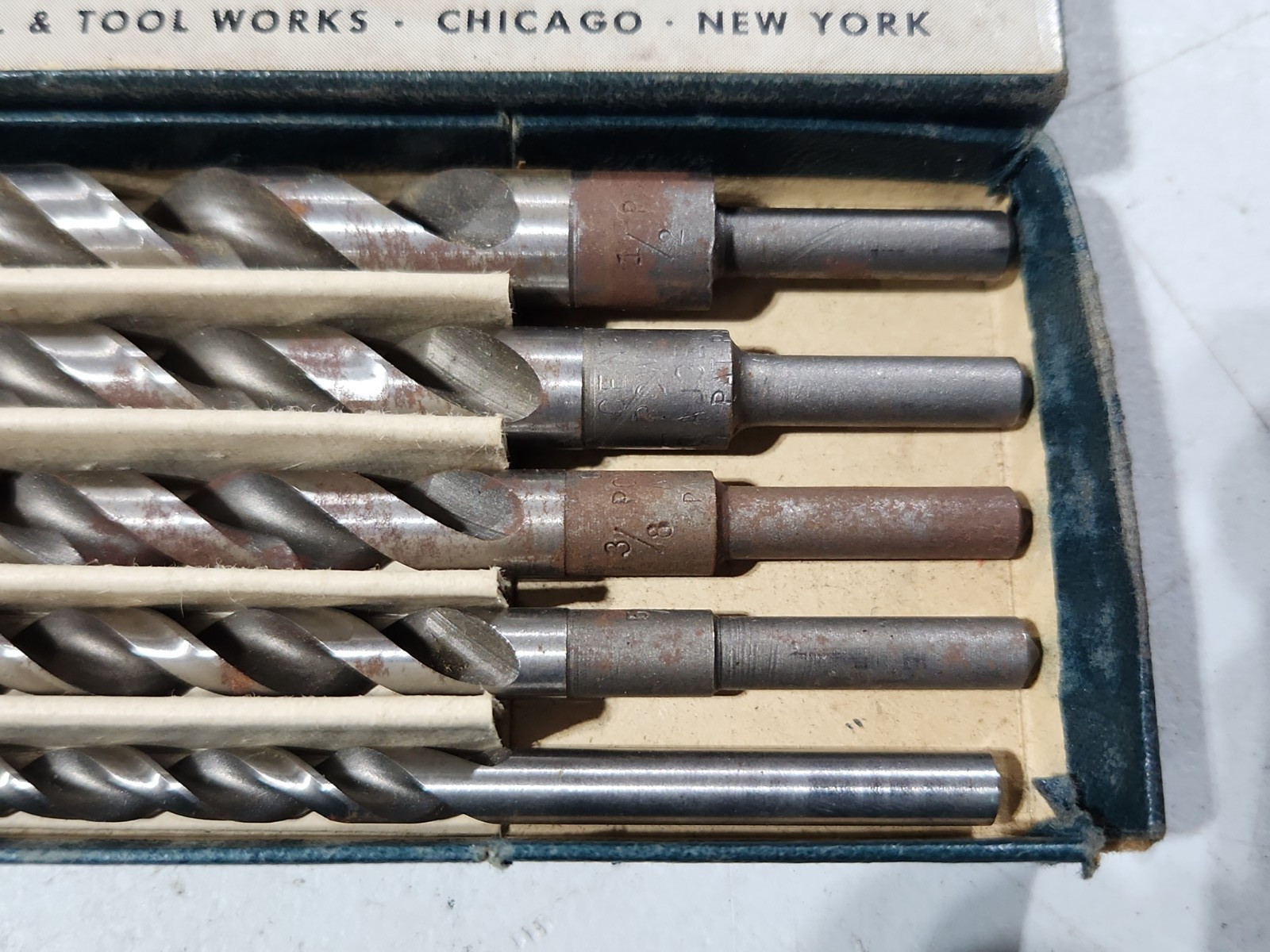 Vintage Century Power Point Auger Bits Set for 1/4″ Set No. A-5 Original Box