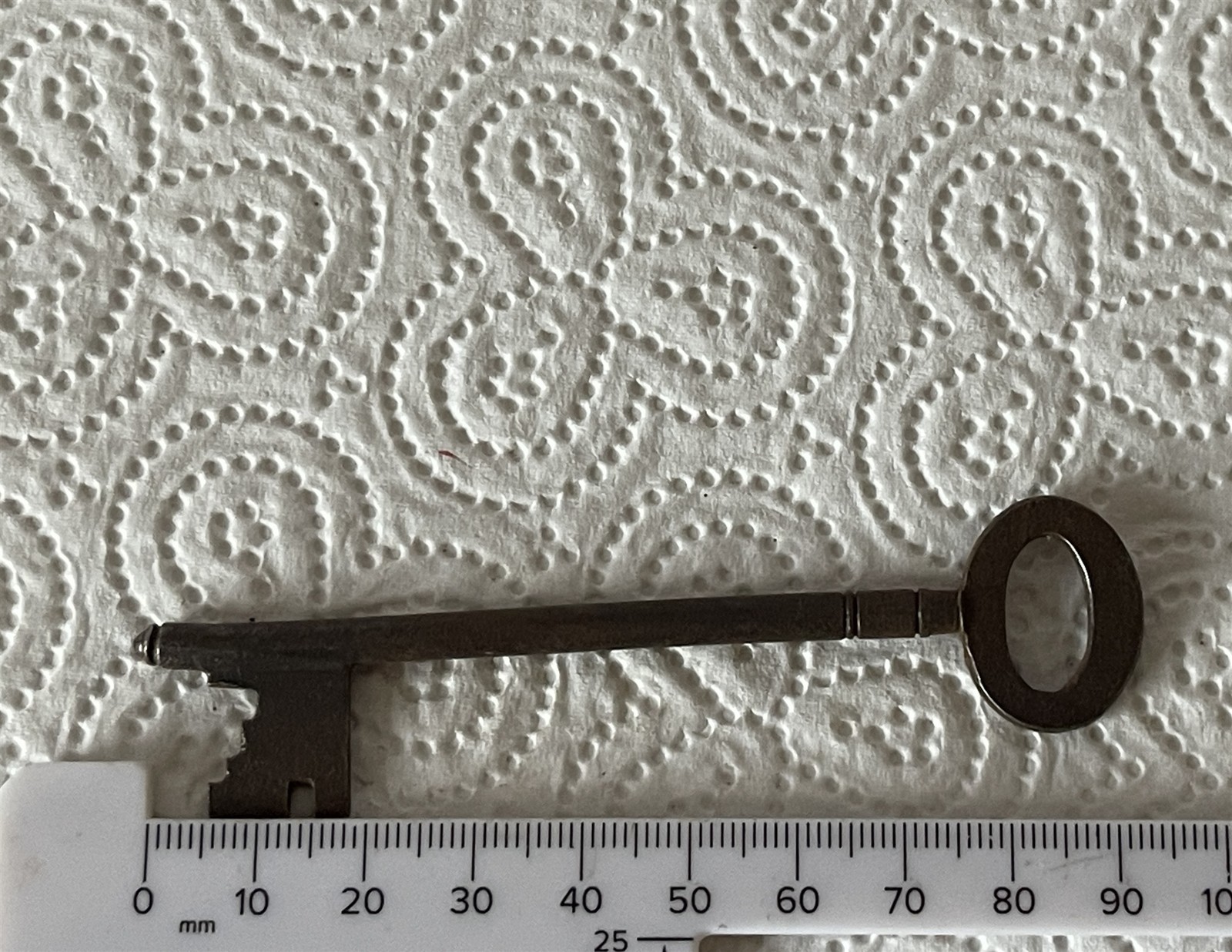 Vintage Antique Metal Skeleton / Ornament / Escape Room Key ~9cm Long #pC194