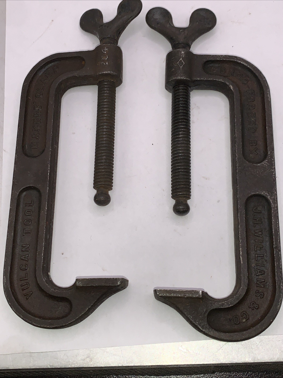 (2) Vintage J. H. WILLIAMS No. 204 Vulcan Tool Makers’ Clamps