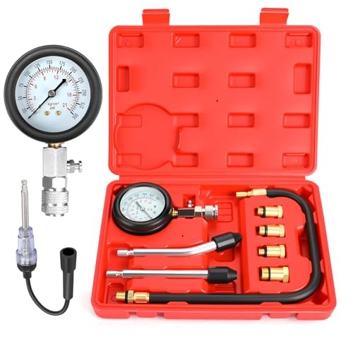 9pcs Compression Tester with Spark Plug Tester – 300PSI Car and Updated