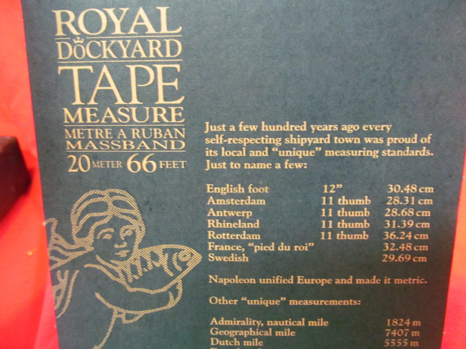 ROYAL DOCKYARD TAPE MEASURE IN BOX 20 METERS 66 FEET