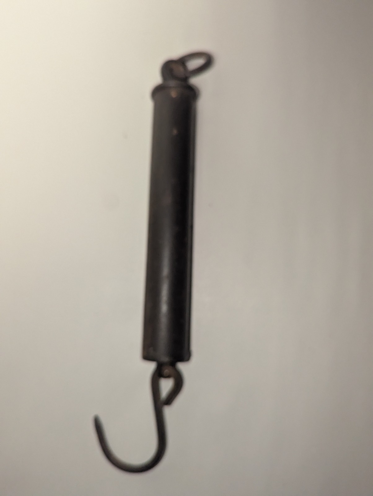 Antique 50 Lb Hanging Steel Scale With Brass Weight Plate 14″ Tall GC FREE SHIP