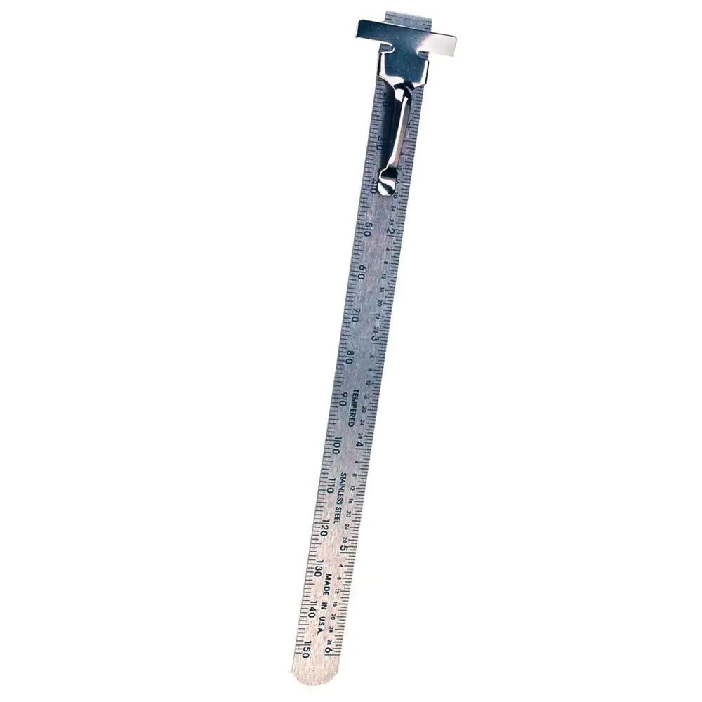 6 Inch Stainless Steel Pocket Ruler with Metal Clip